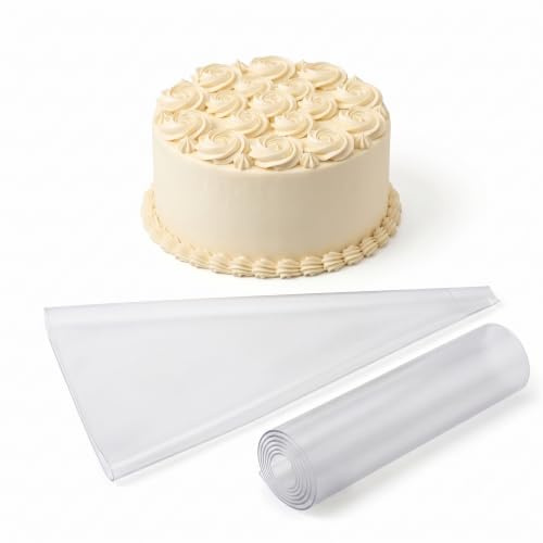 Venuscello® 100 x Clear Icing Piping Savoy Bag 21 Inch Plastic Reusable Non Sticky Cupcake Pastry Cookies Cake Dessert Decorating Easy Grip Strong Baking Kitchen