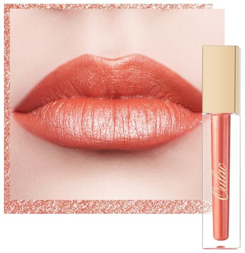 Oulac Lippenstift Metallic Glitzer 2-in-1 Lipstick＆Lidschatten Lippenstift 8 Stunden Halt Leichter Lippenstain Hochpigmentiert Wischfest Wasserfester Vegan Damen Mädchen Make-up MD03