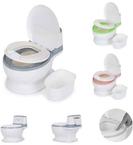Chipolino Töpfchen Lux mit Musik Toilettenpapierfach Behälter abnehmbar bis 20kg, Farbe:grau
