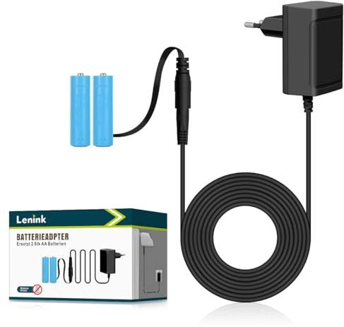 Lenink 3V Netzteil Batterieadapter, Ersatz für 2 × AA Weihnachtsdeko | Kompatibel mit Bosch, Homematic IP, Eve Thermo, TP-Link Kasa smartem Heizkörperthermostat & Sagrotan seifenspender, Schwarz