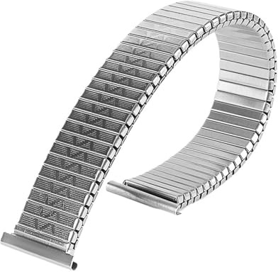 NGNKMPMCTK Watch Strap, Metal Elastic Watch Strap 12mm 14mm 16mm 18mm 20mm Stretch Expansion Stainless Steel Watch Band Men Women Wristband Accessories(Silver,18mm)