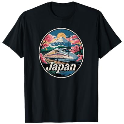 Japón Shinkansen Monte Fuji Retro Tren Bala Recuerdo Retro Camiseta