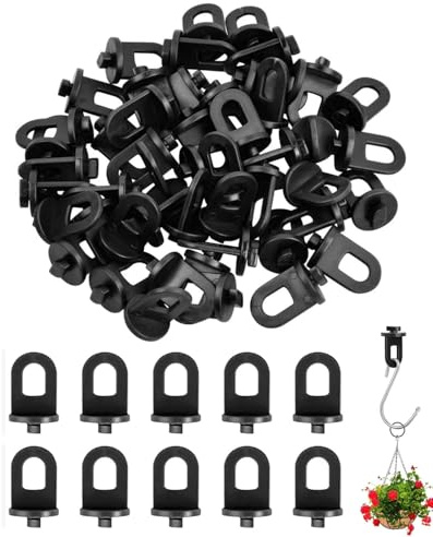 WUNZILO 50 Stück Gewächshausclips mit hoher Tragkraft,Aufhängevorrichtungen für Gewächshaus, Perfekte Ösen Rankhilfe Clips Kunststoff, für Ihr Gewächshaus und Paradies(Schwarz)