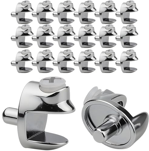 TXXATX 20 Pcs Glass Shelf Brackets Adjustable Glass Shelf Supports Clamps Zinc Alloy Adaptive 3-8 mm Thickness Panels Wall Mounted for Cabinet Bathroom Office Hotel Kitchen Floating Display Shelves