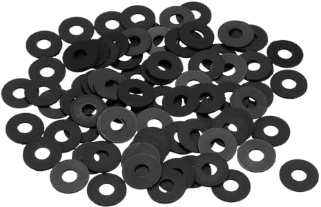 QUARKZMAN 85 Stück Kunststoff Unterlegscheiben M6x16x1mm, Runde Unterlegscheiben Flach Dichtscheiben aus Nylon Beilagscheiben Set für Schrauben Bolzen Mutter Gewindestange Griffe, Schwarz
