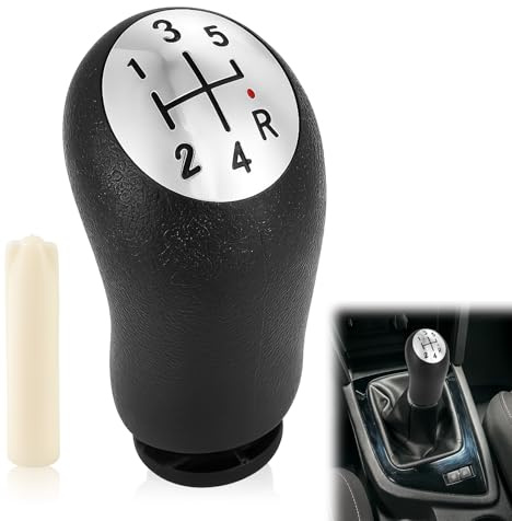 Huybaa Pomos de Palanca de Cambios Manual 5 Velocidades Universal Negro con Adaptador para Renault Clio III, Clio 4, Megane 2 Laguna 2