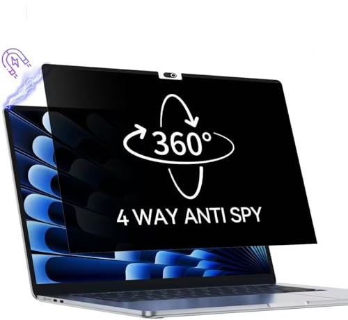 Protescreen 360° Magnetic Privacy Filter for MacBook Pro 16 Inch 2021-2026 (M1 M2 M3 M4 M5), Anti Spy Anti Glare Blue Light 16.2in Mac Screen Protector Shield Film, Laptop 4-Way Privacy Filter