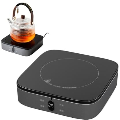 Plaque chauffante portable, réchaud à thé, chauffe-tasse, 1000 W, résistant aux hautes températures, 7 réglages de chaleur, maintien au chaud, for bouilloire à thé, café, camping