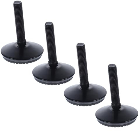 Kisangel 4pcs Adjustable Furniture Leveler Swivel Feet with Rotatable Ball Head Non-slip Base for Cabinet Table Legs Anti-skid Steel Leveling Feet for Uneven Floors