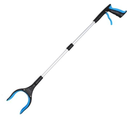 NIUSABOU Behinderte Handschellen, Lange Faltbare Reacher Grabber Starke Grip Magnetische Spitze for Müll Wurf Multicolor 83cm(Blue)