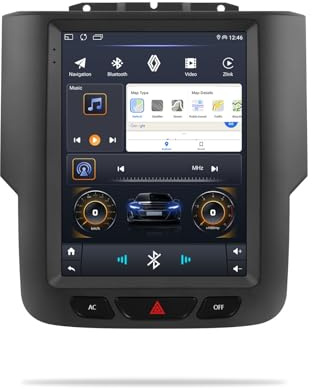 9.7-Inch Android 13 Car Stereo with WiFi GPS Navigation, 4 Core Radio Player, Touch Screen Audio System for Dodge RAM 2013-2018, Backup Camera, 2GB RAM 32GB Storage (A 4+64)