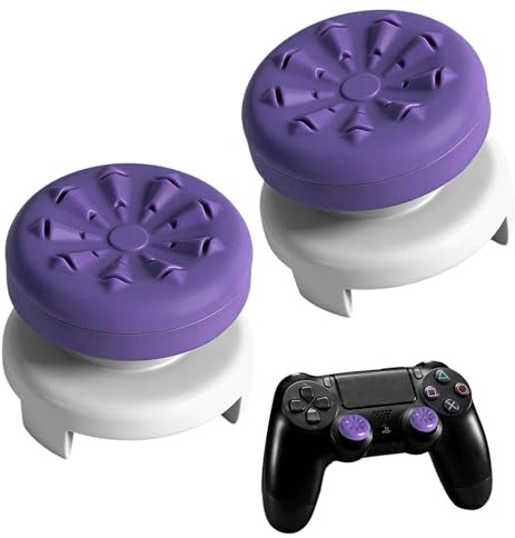 2pcs PS5 Thumb Grips, Controller Grips for PS5 and PS4, Purple | Anti-Slip Grip, Enhanced Control Accuracy, Comfortable Touch, Reduces Thumb Fatigue, Easy Installation, Great for FPS Gaming
