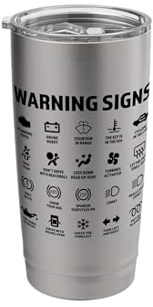 Funny Car Warning Signs Funny Driving Auto Mechanic Lights Stainless Steel Insulated Tumbler
