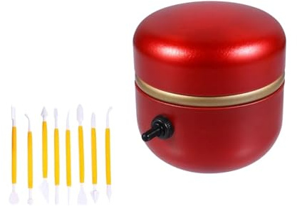 Minimáquina Eléctrica De Torno Cerámica For Adultos Y Niños, Máquina Arte Con Bandeja, Herramientas Recorte Velocidad Ajustable, Suministros Gira Estable Suave(Red)