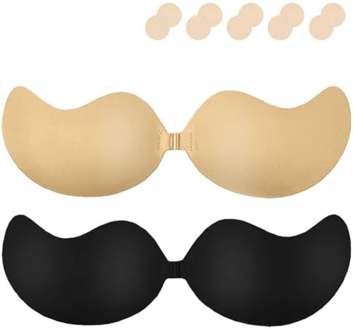 Joligiao Reggiseno Senza Spalline Reggiseno Invisibile Reggiseno Donna Adesivo Push Up Riutilizzabile Comodo Coppe Adesive Seno per Abiti con Schiena Scoperta Abiti da Sposa Costumi da Bagno