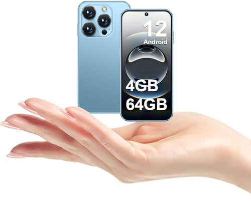 4G Mini-Smartphone, 4+64GB Mini-Handy, 3,88 Kinderhandys Blau