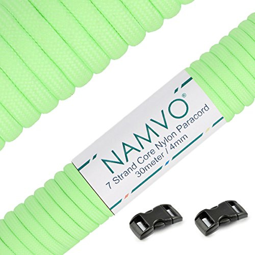 Namvo 550 Paracord Mil Spec Type III 7 Strand Parachute Cord Total Length 100ft/30 Meters Solid Color
