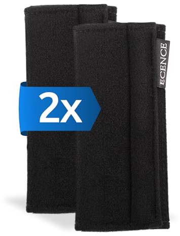 ECENCE 2er Set Sicherheitsgurt Gurtpolster Kinder Auto Gurtschoner Autogurt Gurtschutz Schwarz