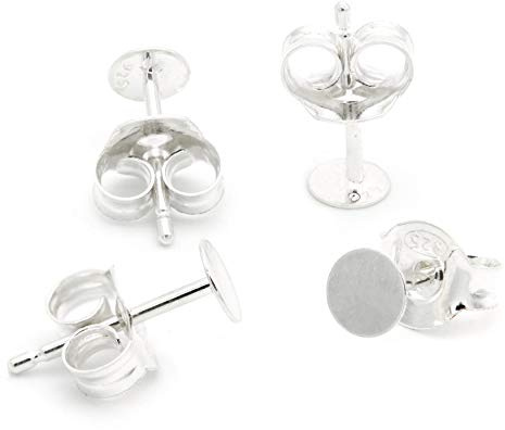NaturSchatulle Ohrstecker Rohlinge 925 Sterling Silber Butterfly Verschluss I 25 Paar Ohrringe Basteln DIY Schmuckherstellung Nickelfrei