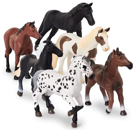 Terra by Battat Terra 6 Pferde Figuren – Araber, Pinto, Tinker und mehr – Realistische Tierfiguren Set, Kinder Spielzeug für Mädchen und Jungen ab 3 Jahren, Bunt