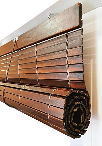 Persiana Alicantina Exterior/Persiana de Madera Exterior Enrollable. Contactaremos para su Ajuste sin Cargo. Medida Ancho X Alto Color: Nogal. Medidas: 90cm x 120cm