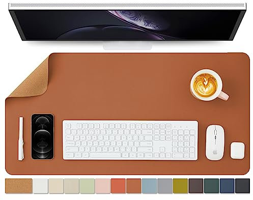 Tapete de escritorio de corcho, almohadilla de escritorio de doble cara para oficina y hogar, organización de escritorio y accesorios, ideal para alfombrilla de mouse grande y alfombrillas de