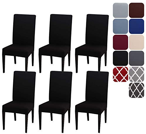 Aisprts Stuhlhussen 6er Set Stretch Stuhlhussen für Esszimmerstühle, Abnehmbarer Waschbarer Stühle Schutz Dekoration Stuhlbezug für Haus, Küche, Hotel, Restaurant, Bankett, Hochzeit, Party