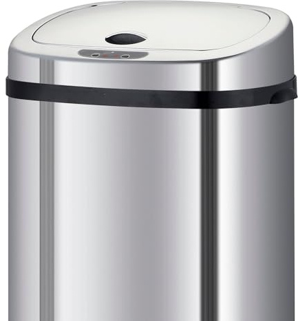 KITCHEN MOVE Couvercle de poubelle automatique rectangulaire modèle LARGO Chrome