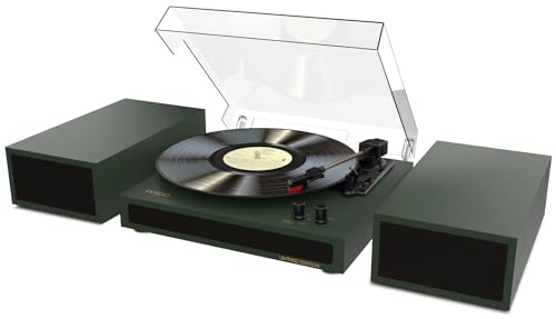 Wiibo Mustang 1970-BT Vintage Green Tocadiscos Vintage Bluetooth con Altavoces incorporados Premium