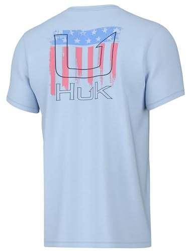 HUK Youth Short Sleeve Performance Tee, Kids Fishing T-Shirt, Huk Salute - Ice Water, X-Large