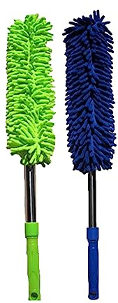 PNJB, Microfibre Noodle Duster Extending Pole Home Office Cleaning Dusting, Essentials Retractable For Long-Reach, Washable Dusting Brush, Duster For Multipurpose Cleaning Use (2pcs)