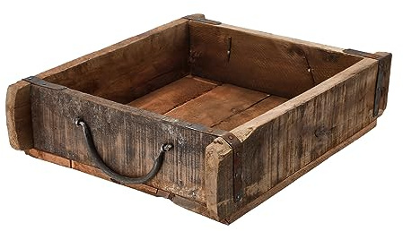 Caisse en bois usé – Bol décoratif petit/30 x 25 cm – Boîte de décoration de table polyvalente en vieux bois recyclé