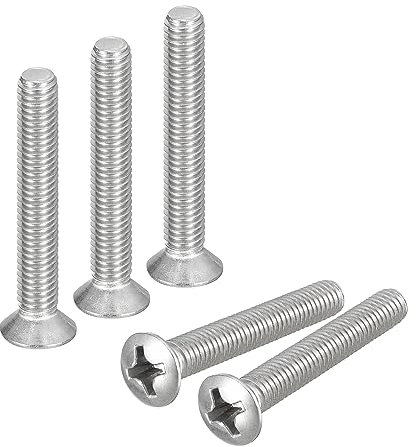 QUARKZMAN Tornillos para Máquina Cabeza Ovalada Phillips M6x40mm, 25uds Acero Inoxidable 304, Cabeza Avellanada Ligeramente Elevada