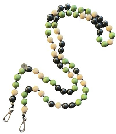 FFelsenfest Handykette Lang Holzperlen Multicolor I für alle Handys geeignet I ø15 mm I Länge ca. 138 cm