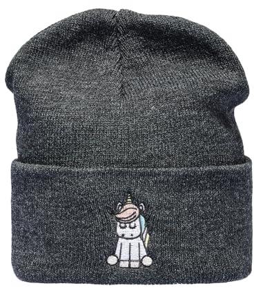 Baddery Beanie - „Einhorn“ - Bestickte Strickmütze | Warme Wintermütze für Kinder, Damen & Herren