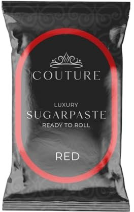 Couture Sugar Paste Red - Professional Quality Fondant Icing Smooth, Porcelain-like Sugar Paste Modelling Paste - 1kg