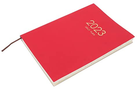 Operitacx 2023 Kalender-Notizbuch akademischer Wochenplaner persönlich Stundenplaner büroartikel bürobedarf Arbeitsheft das Notebook Zeitplan Buch Terminkalender Agenda-Buch a4 Papier rot