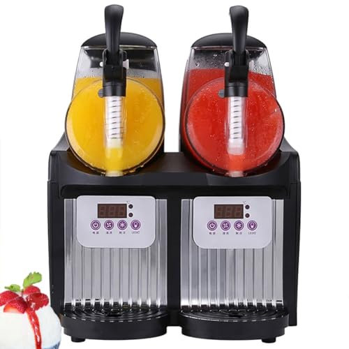 Máquina de granizado de hielo comercial, mini máquina de jugo granizado con tanque doble de 2,5 l, jugo congelado, mezcla de hielo, bebidas refrescantes, batido, granizado, for cóctel, café, té helado