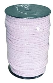 Cordoncino di cotone 100% da 4 mm - rotolo da 100 m, filo per macramè, filo per uncinetto, filo di cotone per lavoro a maglia a mano, filo ideale per principianti (Rosa baby)