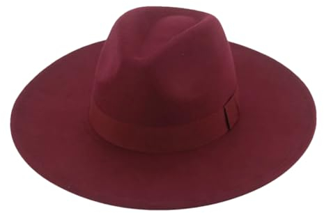Hgvcfcv Chapeau haut de gamme pour homme - Chapeau pour femme - Chapeau de luxe - Chapeau de campagne élégant Panama Fedora Golf Jazz, bordeaux, 6 7/8/7 1/8