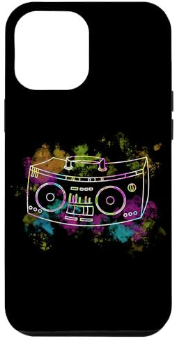 Hülle für iPhone 14 Pro Max Ghetto Blaster 70er 80er 90er Y2K Bunte Boom Box