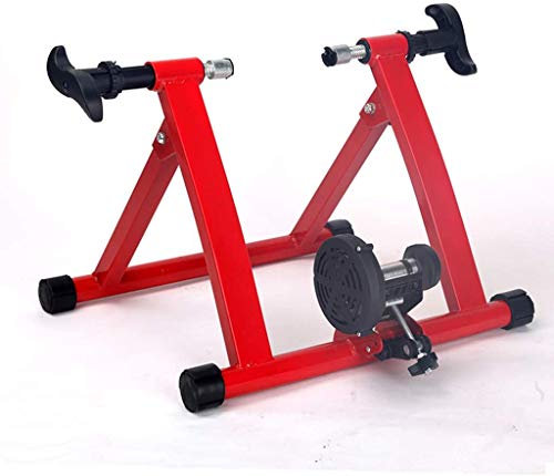 Fahrradtrainer-Ständer für Rennräder, MTB-Fahrräder, Heimtrainer, Heimtrainer, Verstellbarer magnetischer Widerstand, Radfahren, Schwarz (Weiß normal) (Rot normal)
