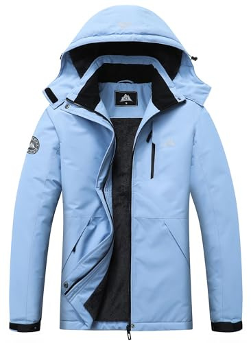 MOERDENG Women's Waterproof Snow Ski Jacket Warm Winter Coat Insulated Snowboarding Jacket Softshell Winter Hiking Jacket