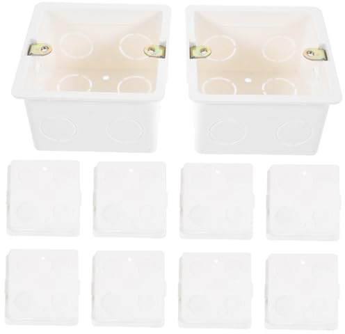 Garneck Scatola Di Giunzione a Muro in Pvc Tipo 86, Scatola Nascosta Per Prese Elettriche, Resistente Alla Pressione, Facile Da Installare, Set Da 10 Pezzi Per Uso Domestico