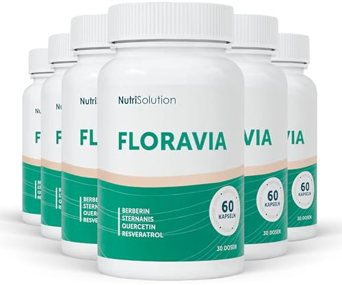 Floravia von NutriSolution I Resveratrol, Zink, Vitamin B3, Vitamin D3, Berberin, Quercetin, Inulin I 'Aufnahme von Nährstoffen, Probiotika, auf pflanzlicher Basis I Made in France (6)