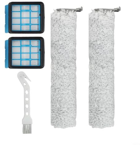 Entgoinggo Ersatz-Bürstenrolle für Bissell CrossWave Omni Force 3912N 4046 Staubsaugerteile, waschbares Bürstenrollenfilter-Set