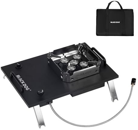 Fornello da campeggio Naturehike Blackdog, stufa a gas portatile IGT, 7200 W/24500 BTU, aletta antivento, accensione elettronica, regolazione della potenza del fuoco, zaino in spalla, pieghevole