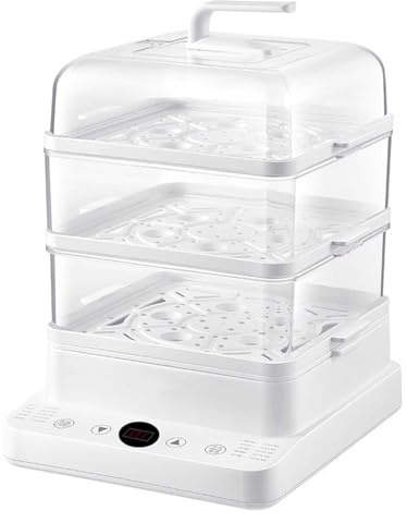 Cuiseur Vapeur électrique for légumes, cuiseur Vapeur Multifonction 24 L avec Fonction Rendez-Vous, Cuisson Rapide et simultanée for légumes, Viande et Poisson