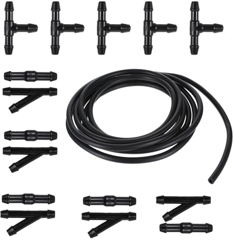 QfwdfcTrenz 300CM Universal Scheibenwaschanlage, 15PCS Schlauchverbinder Scheibenwaschanlage Schlauch Wischwasserschlauch Reparaturset Universal mit 15 Stück Schlauchanschluss Schlauch