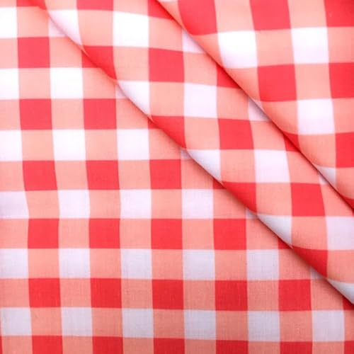 50CM*145CM Red Checked Cotton Fabric Bundle Polyester Quilting Fabric for DIY Sewing Projects